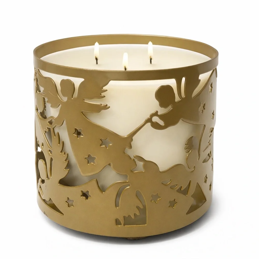 Light Copper Angel Fairy 3 Wick Metal Candle Holder | Celestial Star Decor